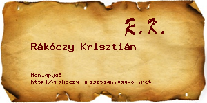 Rákóczy Krisztián névjegykártya