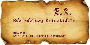 Rákóczy Krisztián névjegykártya