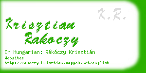 krisztian rakoczy business card